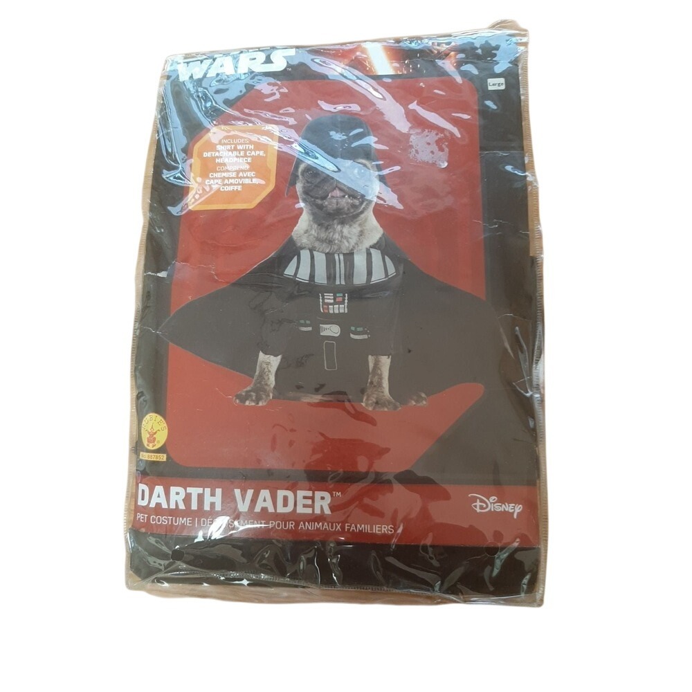 Rubies Star Wars Darth Vader Pet Costume Shirt Cape Headpiece Black Large 887852